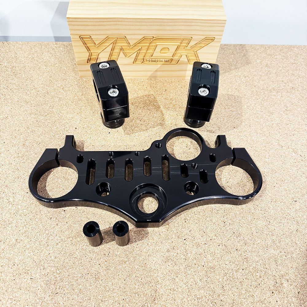 YMCK CNC Billet Top Triple Clamp & Handle Riser for Yamaha XSR900 (2016–2021) X916TBR